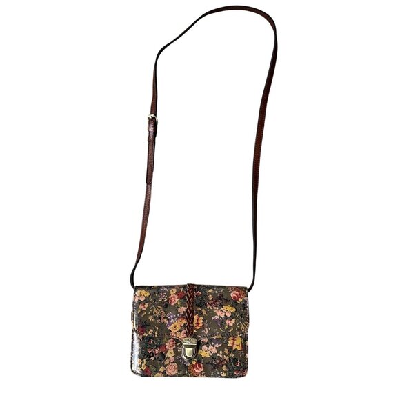 Patricia Nash Floral Leather Crossbody Shoulder Bag Purse Removable Strap Clutch - Picture 4 of 12